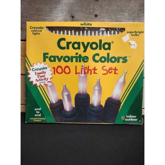 NEW VTG 1996 Crayola Favorite Colors 100 Light Set White Color Christmas - Picture 1 of 2